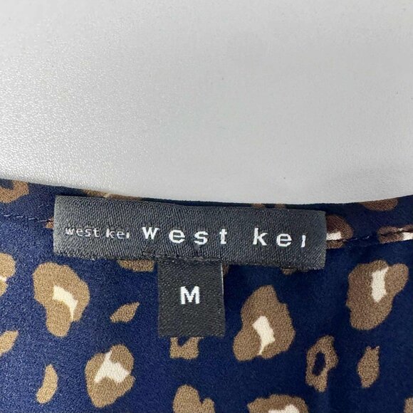 West Kei Leopard Print Tie Front Blouse – Size Medium - Picture 5 of 7